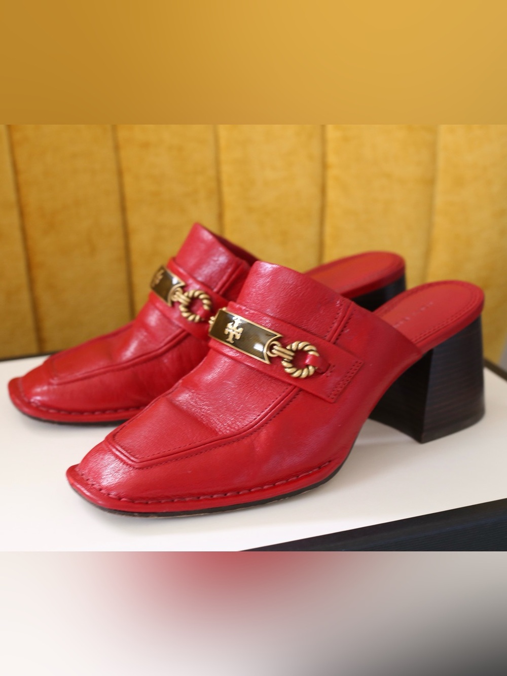 Tory Burch Vintage Plaque Heel Mules